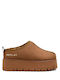 Suede Mules με Χαμηλό Τακούνι σε Καφέ Χρώμα