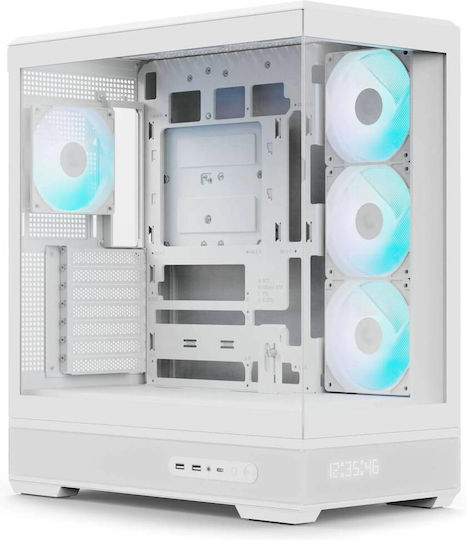 Aerocool P500B-Digi Gaming Midi-Turm Computergehäuse mit ARGB-Beleuchtung Weiß