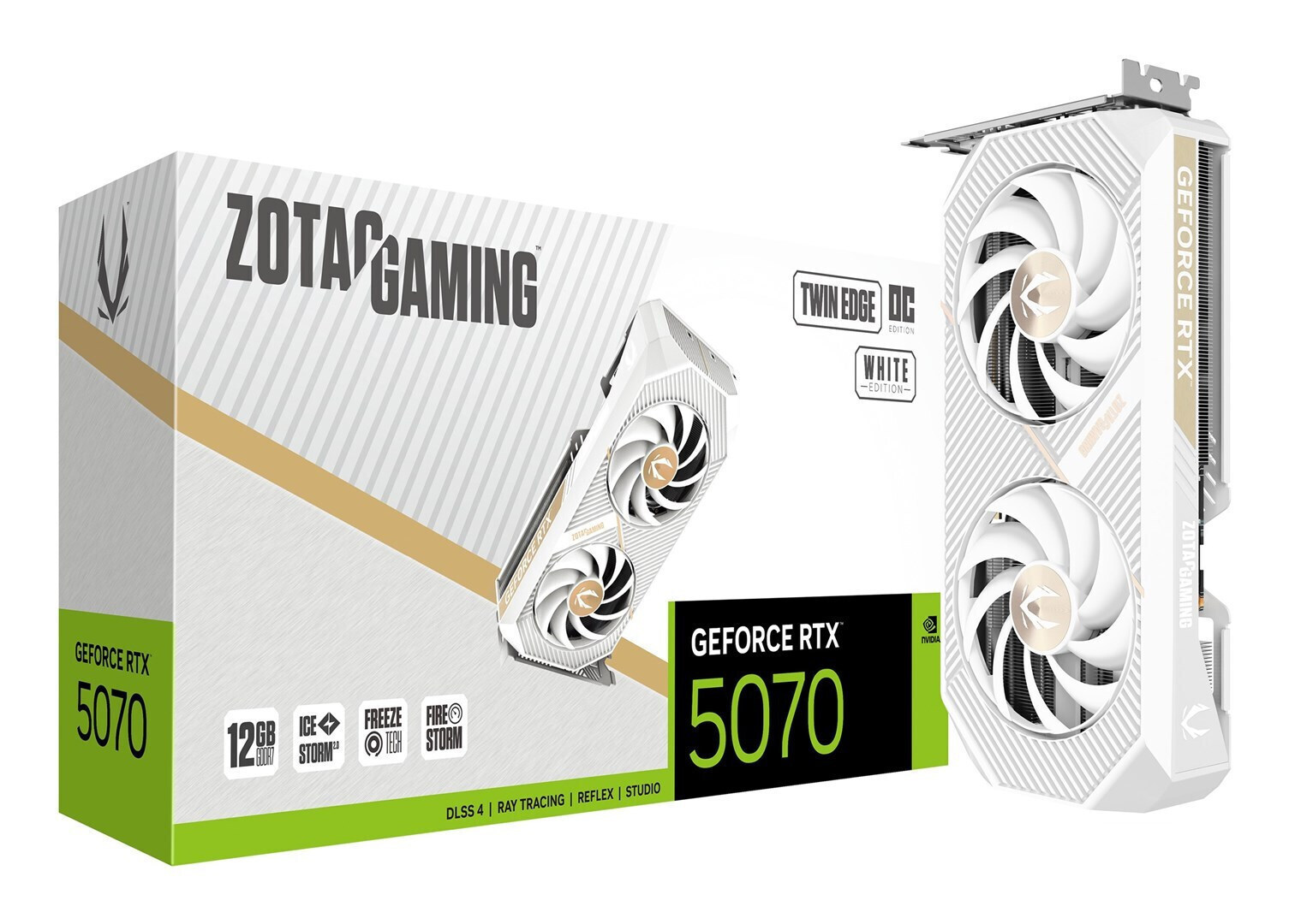 Zotac GeForce RTX 5070 12GB GDDR7 Twin Edge OC White Edition Κάρτα Γραφικών