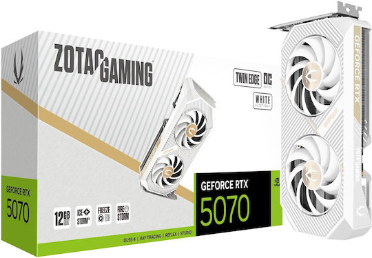 Zotac GeForce RTX 5070 12GB GDDR7 Twin Edge OC White Edition Κάρτα Γραφικών