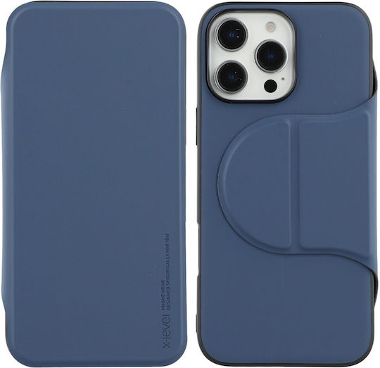 X-Level Back Cover Piele artificială / Silicon Albastru (iPhone 16 Pro Max)