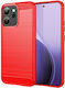 Carbon Fiber Back Cover Silicone Red (Oppo Reno14F)