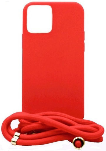 Colored Umschlag Rückseite Silikon mit Band Rot (Redmi Note 14S)