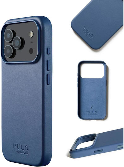Mujjo Back Cover Δερμάτινο 1mm Μπλε (iPhone 17 Pro)