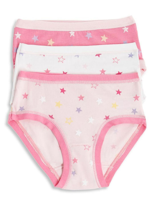 Cotonella Set of Kids' Briefs White-powder-fuchsia