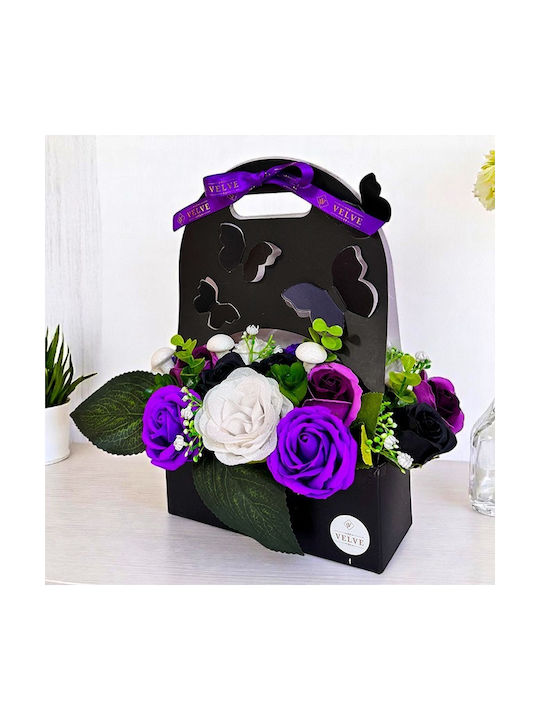 Aranjament Floral Mariposa Trandafiri Săpun Plantați Manual În Cutie Elegantă