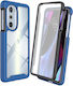 Erbord Umschlag Rückseite Set mit Glas Blau (Motorola Edge 30 Pro)