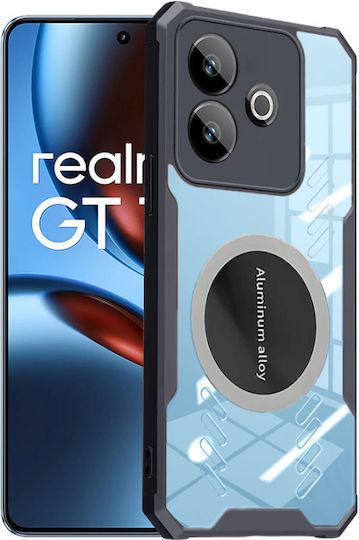Θήκη Realme Gt 7 7t Μαγνητική Πλάκα Διαφανής Μαύρη