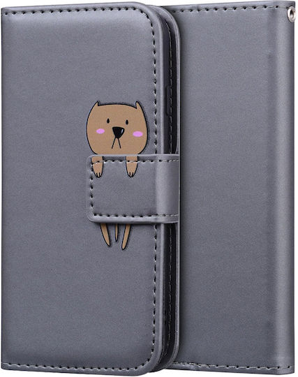 Θήκη Wallet Motorola Moto E20 E30 E40 Teddy Γκρι