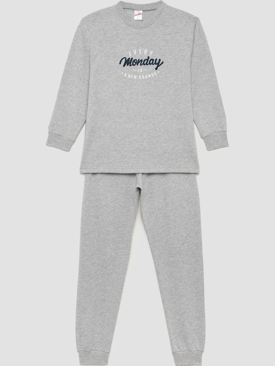Minerva Kids Nightwear Winter Grey Melange Monday