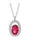 Kiriakos Gofas Necklace Solitaire Made of 9 K Red White Gold