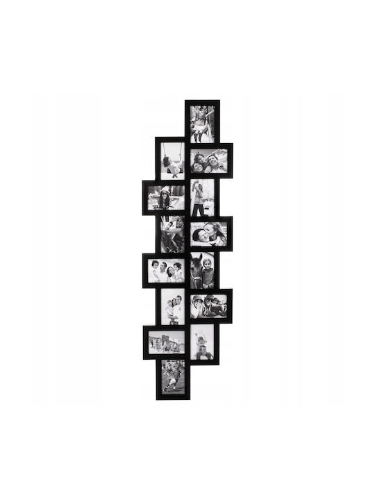 Multi Wandmontage Bilderrahmen 14 Stück Kunststoff mit Schwarzem Rahmen