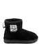 Suede Kinderstiefeletten Schwarz