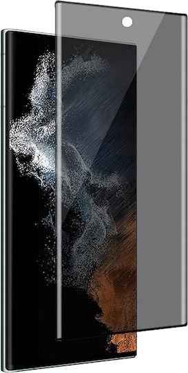 5D 0.3мм Пълно лепило Поверителност Закалено стъкло за цялото лице Черен (Galaxy S22 Ultra 5G)