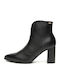 Leder Stiefeletten Damen Schwarz