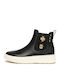 Leder Damen Chelsea Stiefeletten Schwarz