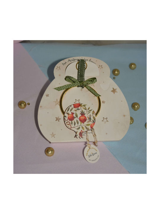 LiebeQueen Handmade Окачен Гоури Нар Зелен от Дървο 1бр