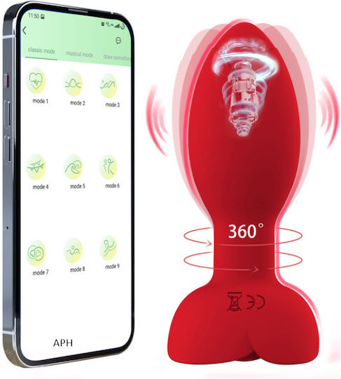 APH Anal Plug mit kabelloser Funktion und Vibration Rot