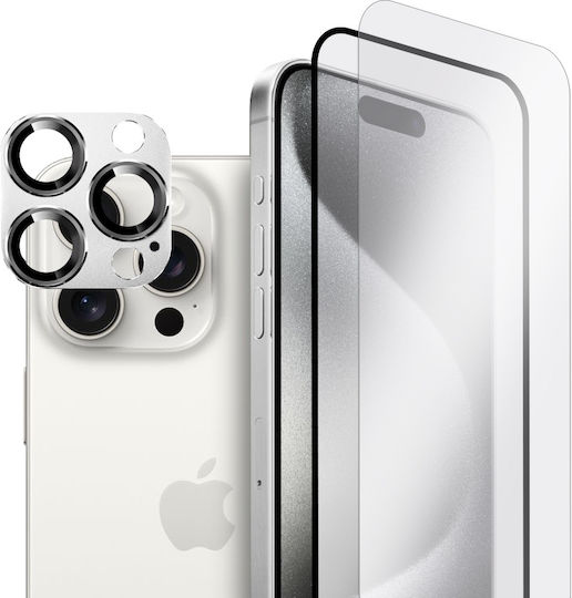 Erbord Kameraschutz Gehärtetes Glas White für das iPhone 15 Pro