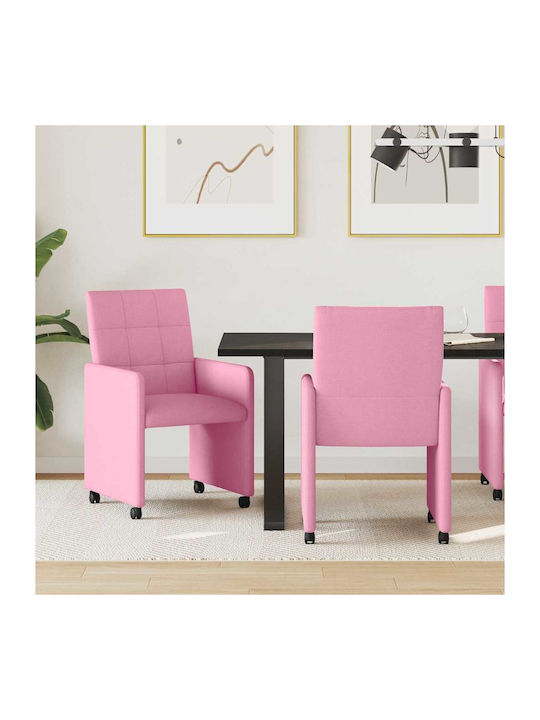 Dining Room Fabric Armchair Pink 58x65x94cm 2pcs