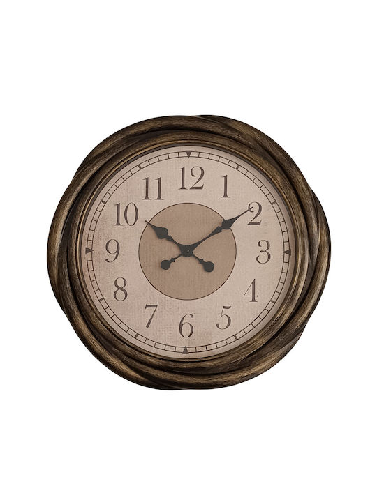 Ankor Silent Antique Wall Clock Plastic Brown 50x51cm