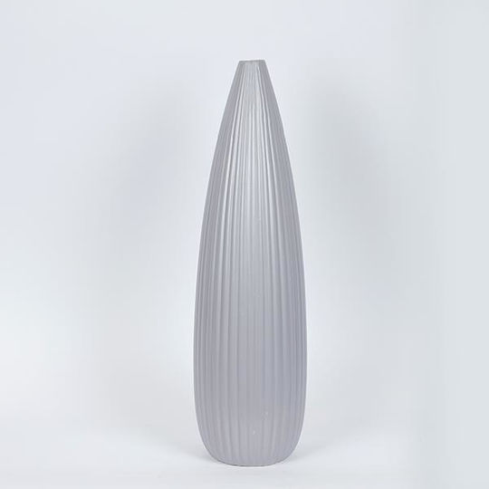 Διακοσμητικό Βάζο Κεραμικό Γκρι Φ16.5xΥ58cm