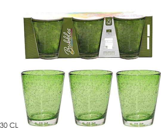 ArteLibre Set of Glasses made of Glass in Green Color 3pcs