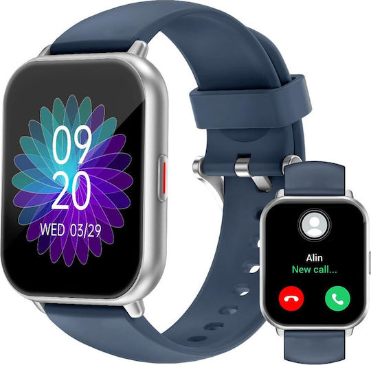 Ruimen D1 Smartwatch with SIM and Heart Rate Monitor (Silver)