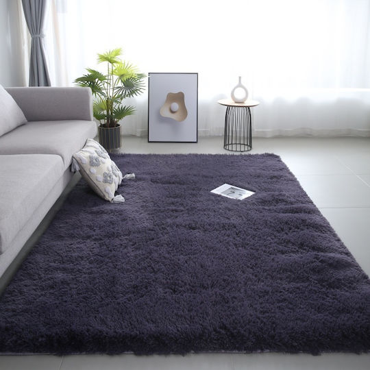 Homeone Shaggy Bedroom Rugs Set Gray 3pcs