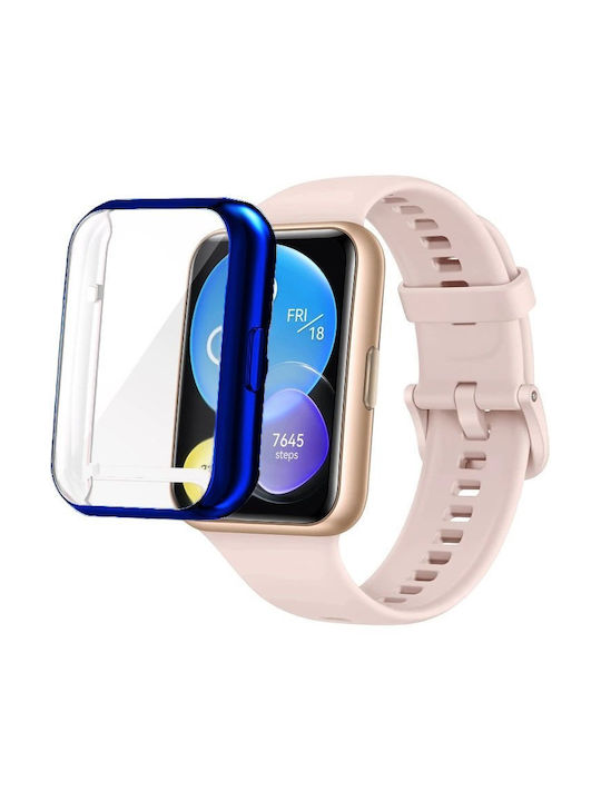 Silikonhülle in Blau Farbe für Huawei Watch Fit 2