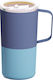 Asobu Ποτήρι Θερμός 590ml Pastel Blue με Λαβή