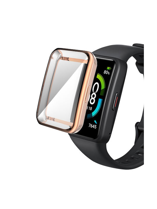 Θήκη Σιλικόνης σε Ροζ Χρυσό χρώμα για Huawei Band 6, Huawei Band 7