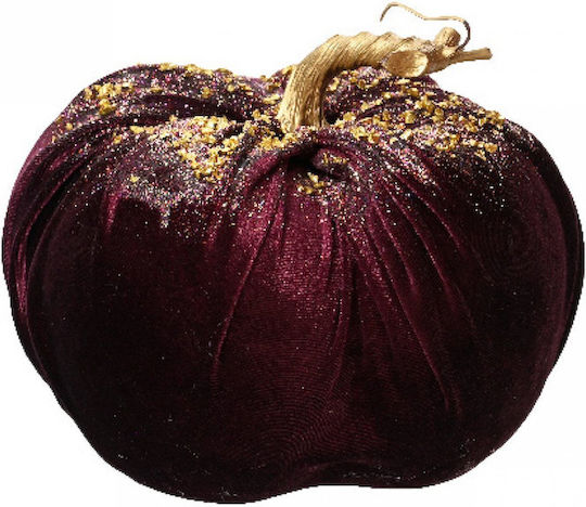 Decorative Velvet Pumpkin Burgundy