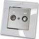 TV Antenna Satellite Aerial Socket Silver Matte...
