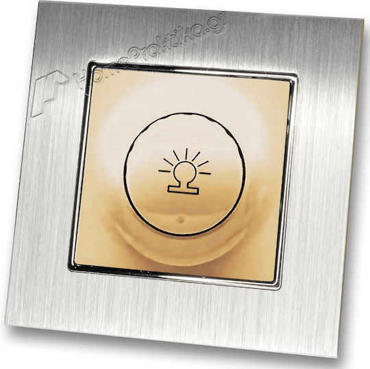Simple Dimmer Switch 500w Gold Matte Frame Silver Metallic Hseries Lineme 50-00110-9_50-00121-18