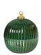 Christmas Glass Storage Box Candlestick Ball Shape Green 12.8x15.3cm 306.001.0799.09