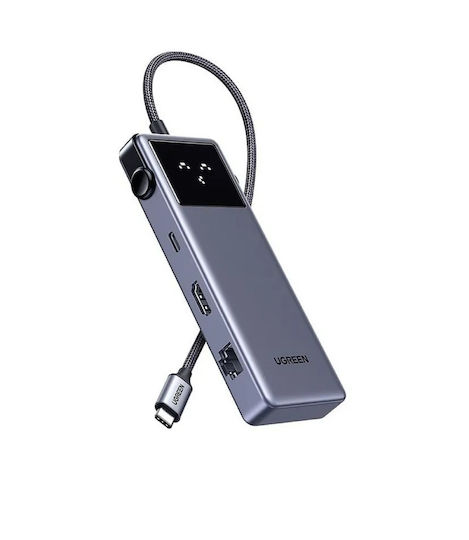 Ugreen CM888 USB-C Docking Station with HDMI 4K PD Ethernet Gray