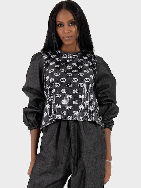 Women's Blouse Cotton Black