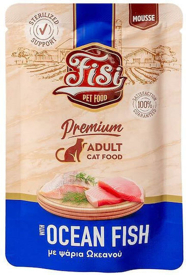 Fisi Wet Food for Adult Cats in Pouch with Fish 80gr