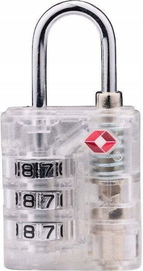 Dunlop Lock Ατσάλινο Λουκέτο Πέταλο Συνδυασμού με Πιστοποίηση TSA Λευκό