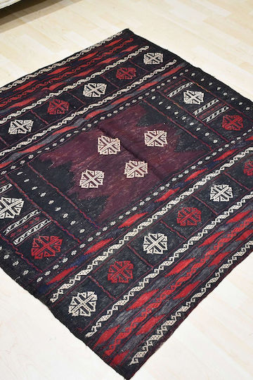 Sprintzio Persian Lucrat manual Covor Rectangular Din lână Black-red