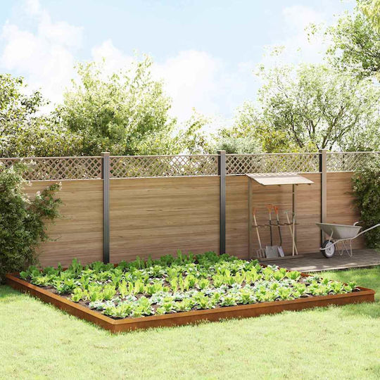 vidaXL Metal Garden Border in Brown Color 1.0m x 25cm