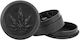 Grinder Τρίφτης Πλαστικός Leaf Μαύρο 50mm 3 Parts