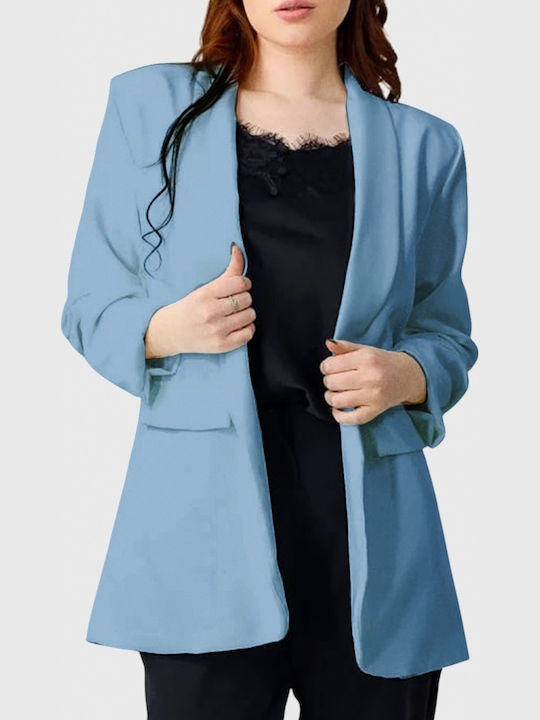 Lang Damen Blazer Dusty Blue