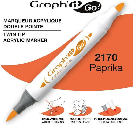 Graph' it Πινέλο Ακρυλικός Μαρκαδόρος Paprika 2170