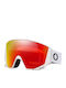 Oakley Snow Mască de schi și snowboard pentru adulți, albă cu lentilă roșie