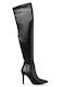 Over the Knee High Heel Women's Boots Black