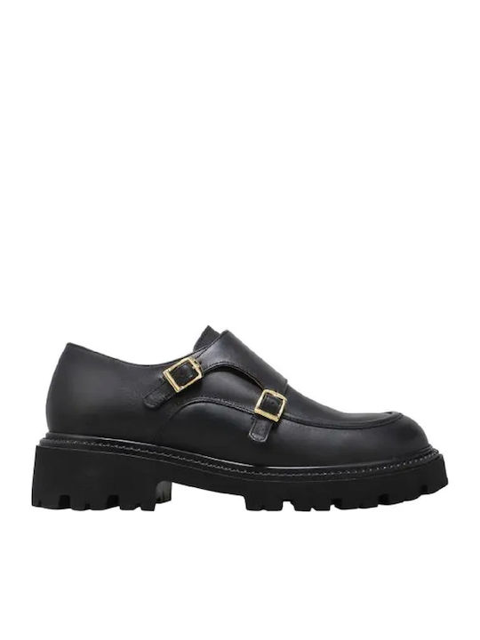Δερμάτινα Γυναικεία Loafers σε Μαύρο Χρώμα