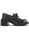 Leather Women's Moccasins in Black Color