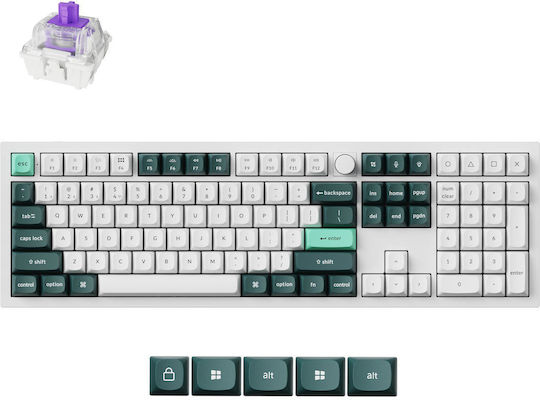 Keychron Q6 HE QMK Q6H-P1 Wireless Hall Effect Gaming Keyboard with Magnetic Switches and RGB Lighting English US Shell White
